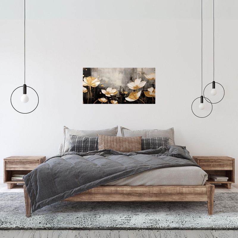 Πίνακας σε καμβά “Gold Flowers” Megapap ψηφιακής εκτύπωσης 80x40x3εκ. Πίνακας σε καμβά “Gold Flowers” Megapap ψηφιακής εκτύπωσης 80x40x3εκ.