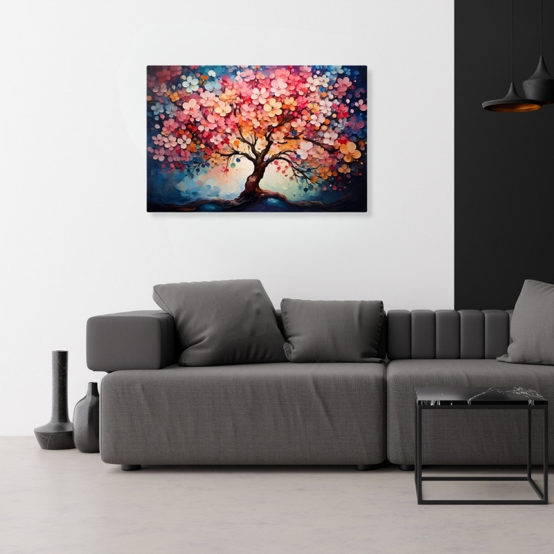 Πίνακας σε καμβά “Pink Tree” Megapap ψηφιακής εκτύπωσης 100x70x3εκ.