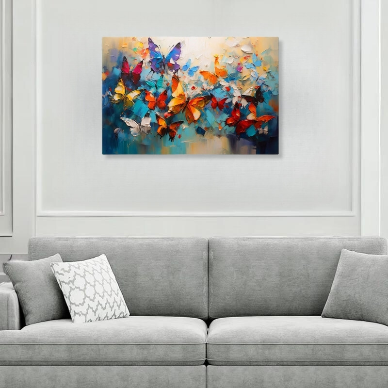 Πίνακας σε καμβά “Festival of Butterflies” Megapap ψηφιακής εκτύπωσης 100x70x3εκ.