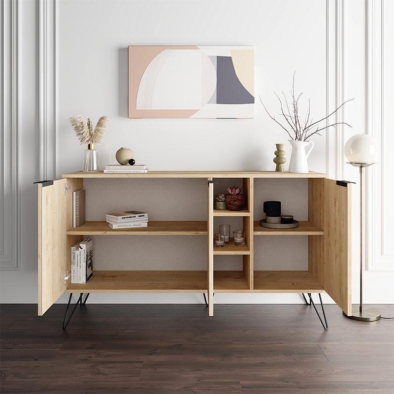Μπουφές μελαμίνης Clara Megapap χρώμα φυσικό οξιάς 142×35,6×83εκ. Μπουφές μελαμίνης Clara Megapap χρώμα φυσικό οξιάς 142×35,6×83εκ.
