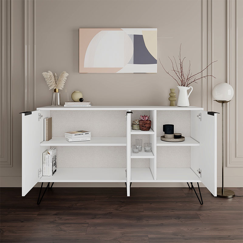Μπουφές μελαμίνης Clara Megapap χρώμα λευκό 142×35,6×83εκ. Μπουφές μελαμίνης Clara Megapap χρώμα λευκό 142×35,6×83εκ.