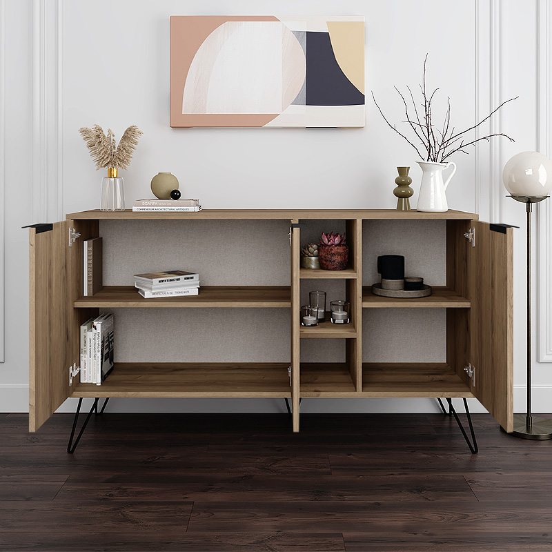 Μπουφές Clara Megapap χρώμα ανοιχτό καρυδί 142×35,6×83εκ. Μπουφές Clara Megapap χρώμα ανοιχτό καρυδί 142×35,6×83εκ.
