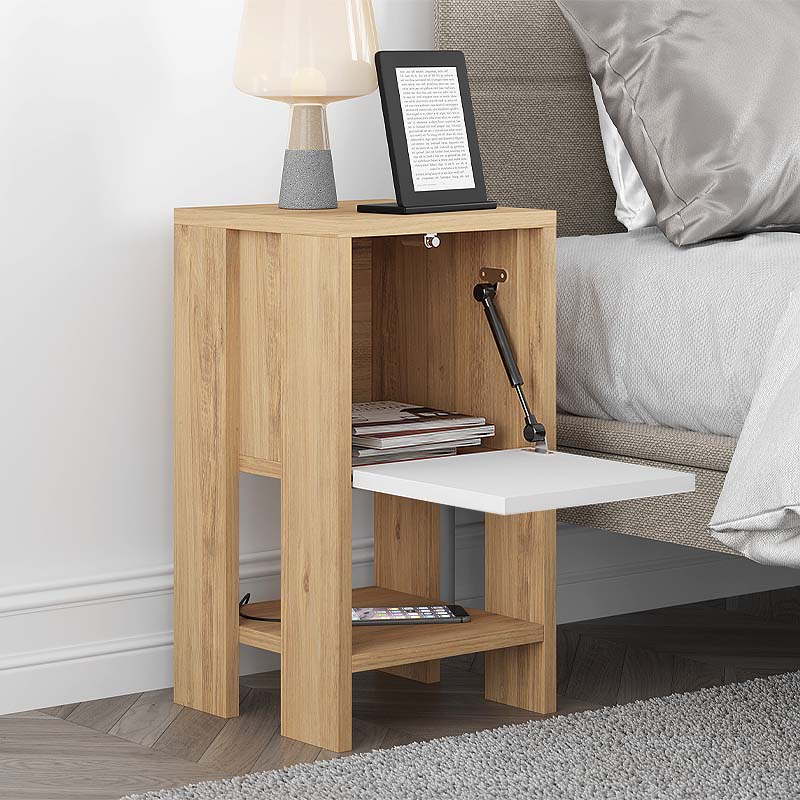 Κομοδίνο Ema Megapap χρώμα sapphire oak – λευκό 30x30x55εκ. Κομοδίνο Ema Megapap χρώμα sapphire oak – λευκό 30x30x55εκ.