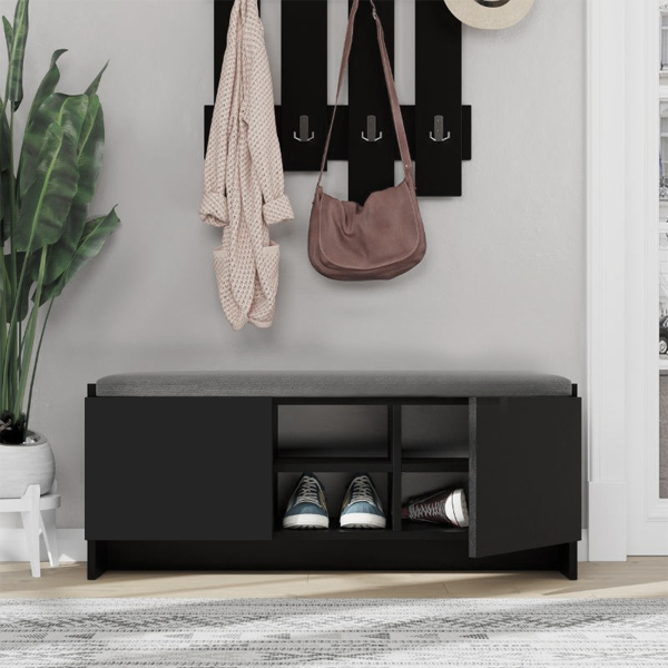 Παπουτσοθήκη Zulla Megapap χρώμα μαύρο 110x37x43εκ.