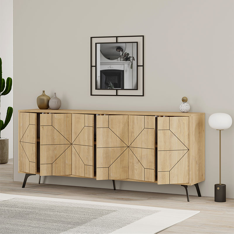 Μπουφές μελαμίνης Dune Megapap χρώμα φυσικό οξιάς 184x35x77,4εκ. Μπουφές μελαμίνης Dune Megapap χρώμα φυσικό οξιάς 184x35x77,4εκ.