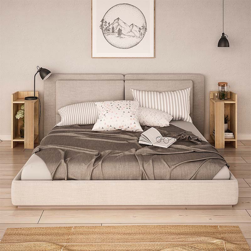 Κομοδίνο Elos Megapap σετ 2 τεμαχίων χρώμα sapphire oak 25x27x60εκ. Κομοδίνο Elos Megapap σετ 2 τεμαχίων χρώμα sapphire oak 25x27x60εκ.