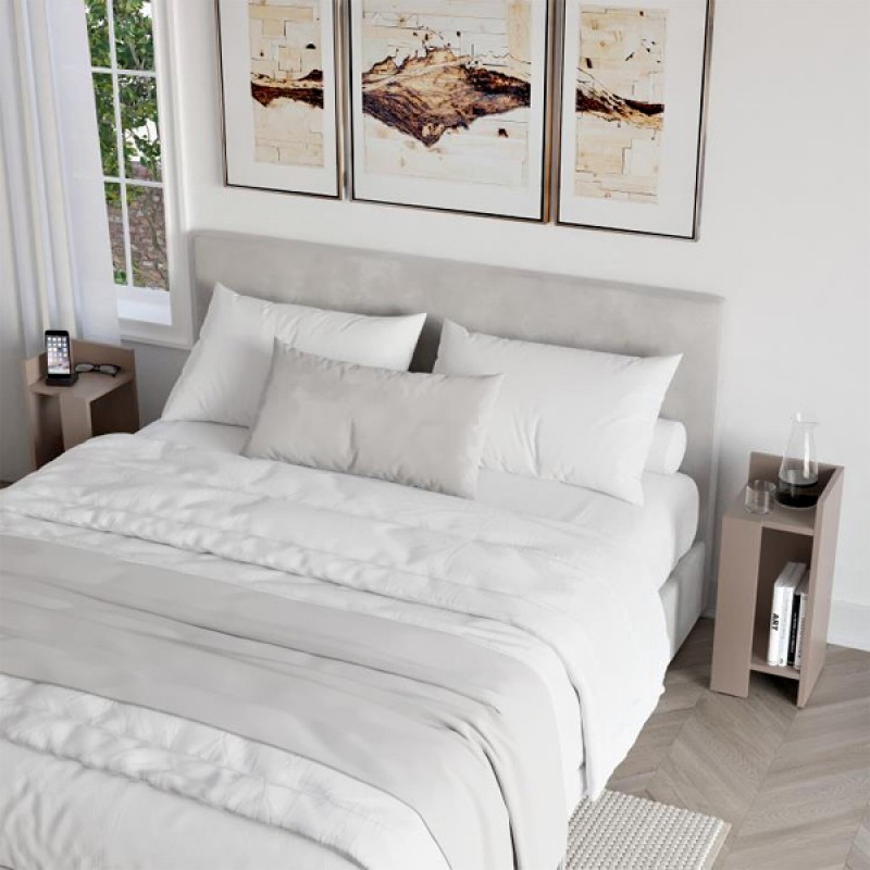 Κομοδίνο Elos Megapap σετ 2 τεμαχίων χρώμα ανοιχτή μόκα 25x27x60εκ.