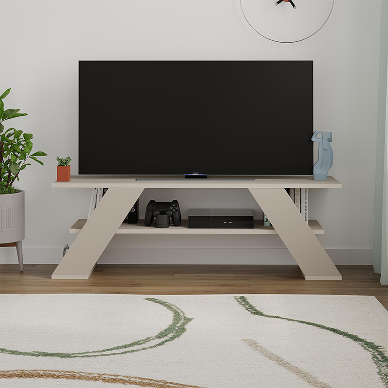 Έπιπλο τηλεόρασης Farfalla Megapap χρώμα sandstone 120x33,5x40εκ.