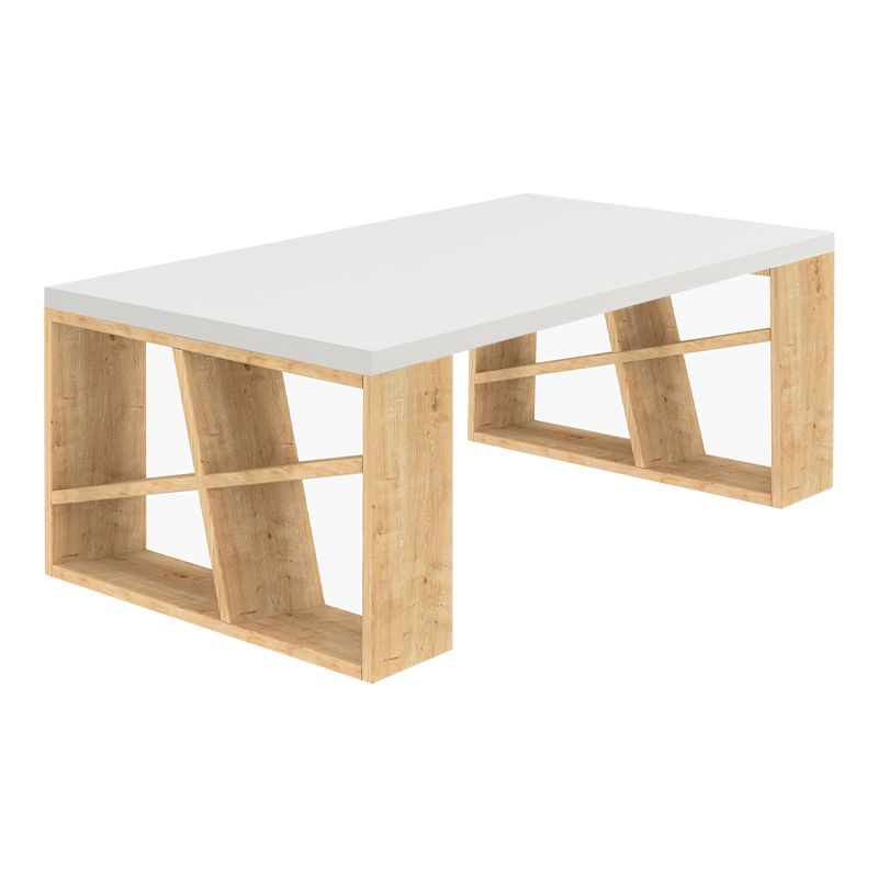 Τραπεζάκι σαλονιού Honey Megapap χρώμα sapphire oak - λευκό 105x60x40εκ.