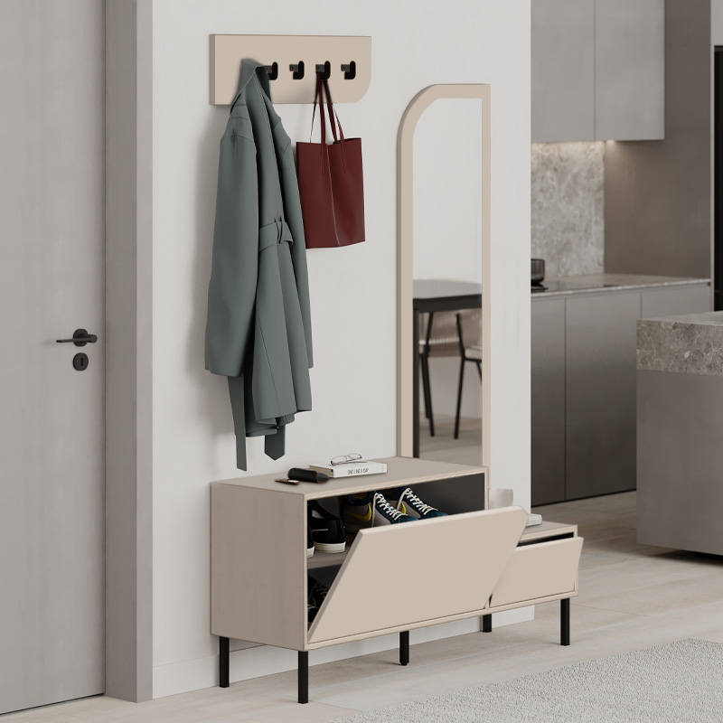 Έπιπλο εισόδου Mila Megapap με κρεμάστρα χρώμα sandstone120x37x171,6εκ. Έπιπλο εισόδου Mila Megapap με κρεμάστρα χρώμα sandstone120x37x171,6εκ.