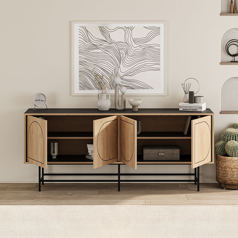 Μπουφές Joji Megapap χρώμα sapphire oak – silky black 186,8x40x77,6εκ. Μπουφές Joji Megapap χρώμα sapphire oak – silky black 186,8x40x77,6εκ.