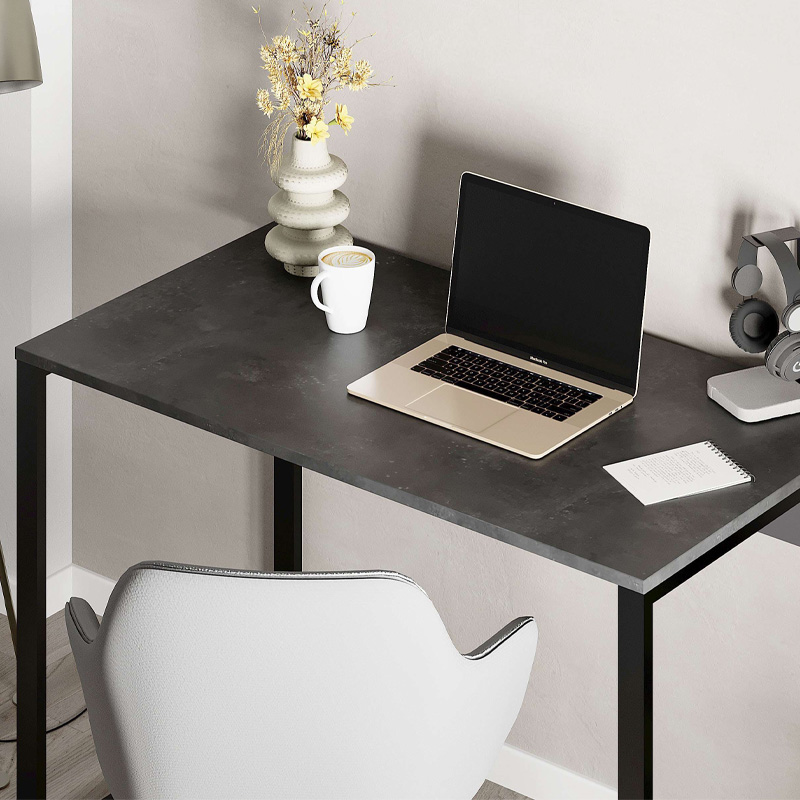 Γραφείο εργασίας Inna Megapap χρώμα γκρι ρετρό – silky black 110x60x75εκ.