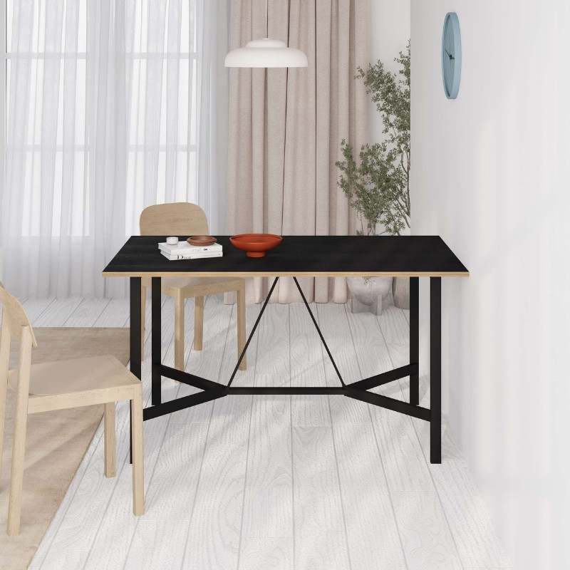 Τραπέζι Adoro Megapap χρώμα μαύρο 140x80x75εκ. Τραπέζι Adoro Megapap χρώμα μαύρο 140x80x75εκ.