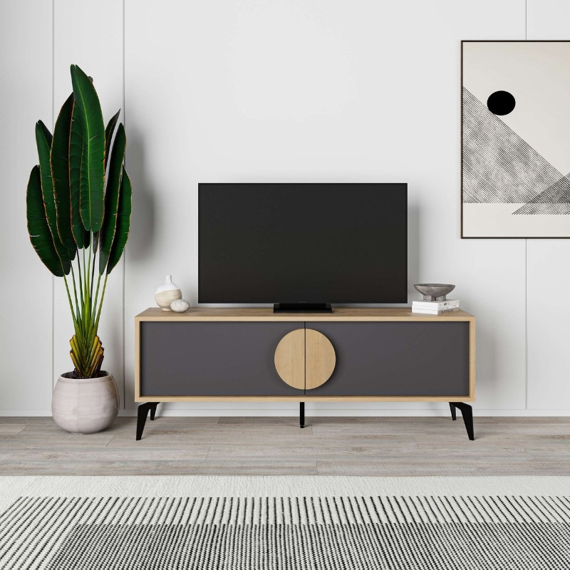Έπιπλο τηλεόρασης Gora Megapap χρώμα sapphire oak – silky black 140×35,6×51εκ. Έπιπλο τηλεόρασης Gora Megapap χρώμα sapphire oak – silky black 140×35,6×51εκ.