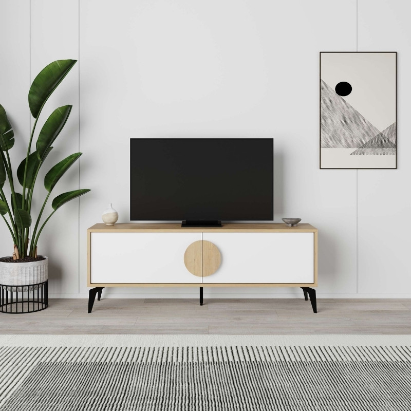 Έπιπλο τηλεόρασης Gora Megapap χρώμα sapphire oak – λευκό 140×35,6×51εκ. Έπιπλο τηλεόρασης Gora Megapap χρώμα sapphire oak – λευκό 140×35,6×51εκ.