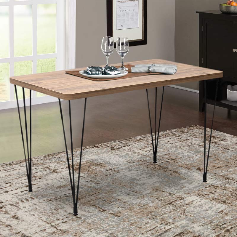Τραπέζι Roger Megapap Mdf – μεταλλικό χρώμα ακακίας 120x70x75εκ.