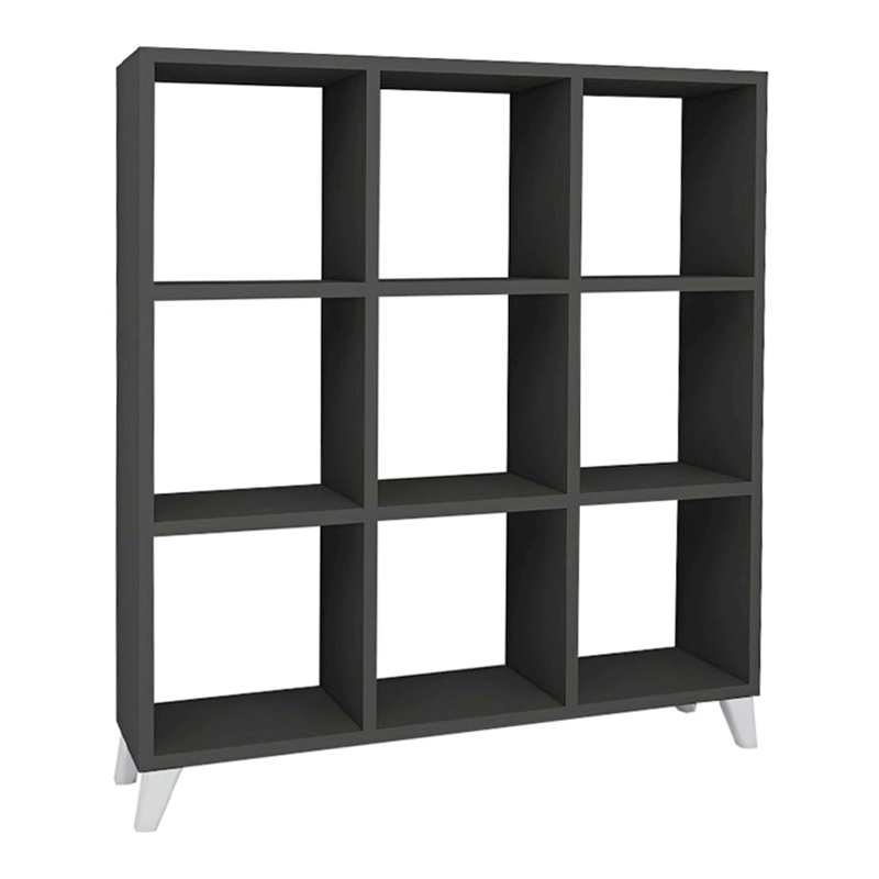 Βιβλιοθήκη μελαμίνης Saul Megapap χρώμα ανθρακί 88,2x20x88,2εκ. Βιβλιοθήκη μελαμίνης Saul Megapap χρώμα ανθρακί 88,2x20x88,2εκ.