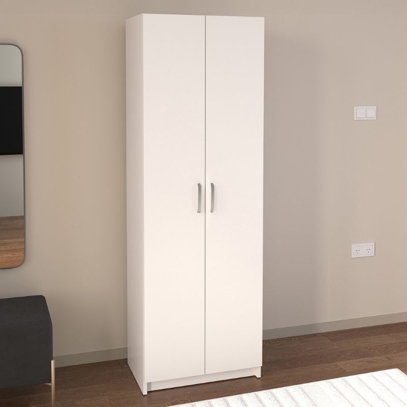 Παπουτσοθήκη Renso Megapap δίφυλλη χρώμα λευκό 59,8×37,8×178,5εκ.