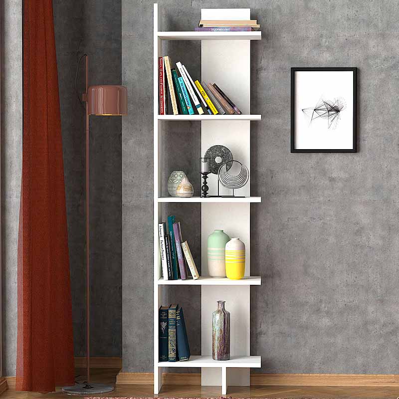 Βιβλιοθήκη μελαμίνης Perla Megapap χρώμα λευκό 48x22x170εκ. Βιβλιοθήκη μελαμίνης Perla Megapap χρώμα λευκό 48x22x170εκ.