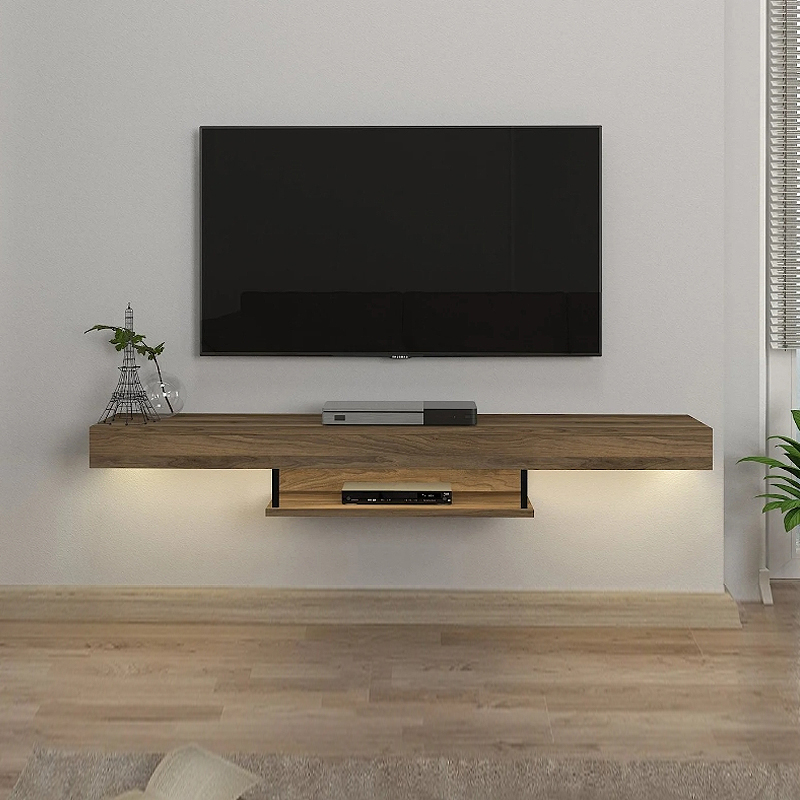 Έπιπλο τηλεόρασης επιτοίχιο Albares Megapap με LED χρώμα καρυδί 150×29,6×22εκ. Έπιπλο τηλεόρασης επιτοίχιο Albares Megapap με LED χρώμα καρυδί 150×29,6×22εκ.