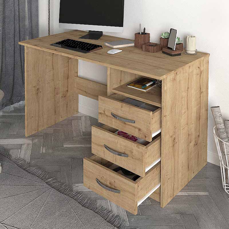 Γραφείο εργασίας Eldoris Megapap από μελαμίνη χρώμα sapphire oak 120x60x75εκ. Γραφείο εργασίας Eldoris Megapap από μελαμίνη χρώμα sapphire oak 120x60x75εκ.