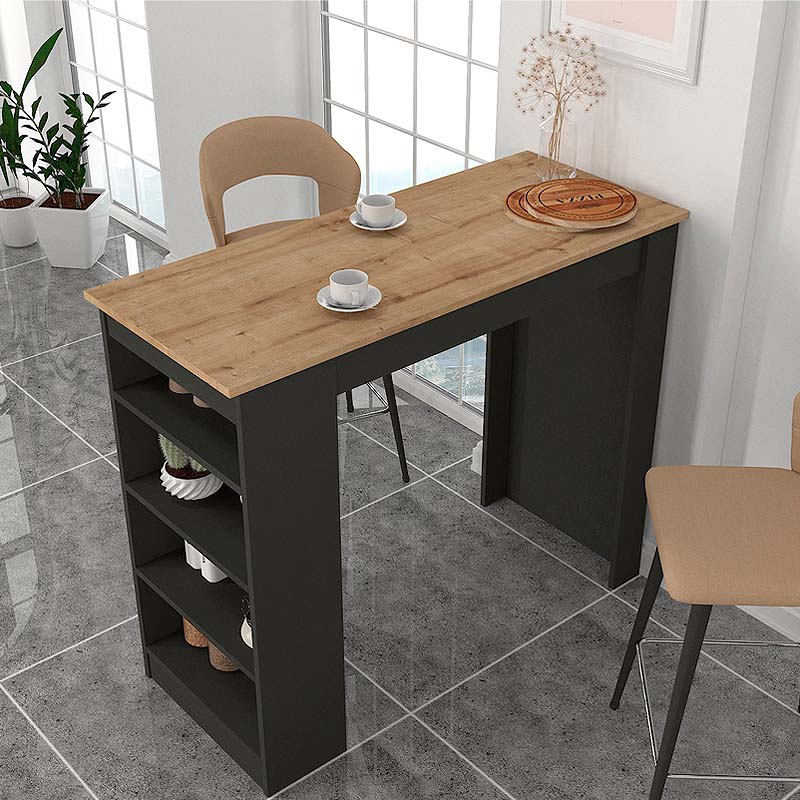 Τραπέζι μπαρ Monaco Megapap από μελαμίνη χρώμα ανθρακί – sapphire oak 120×51,6×101,8εκ. Τραπέζι μπαρ Monaco Megapap από μελαμίνη χρώμα ανθρακί – sapphire oak 120×51,6×101,8εκ.