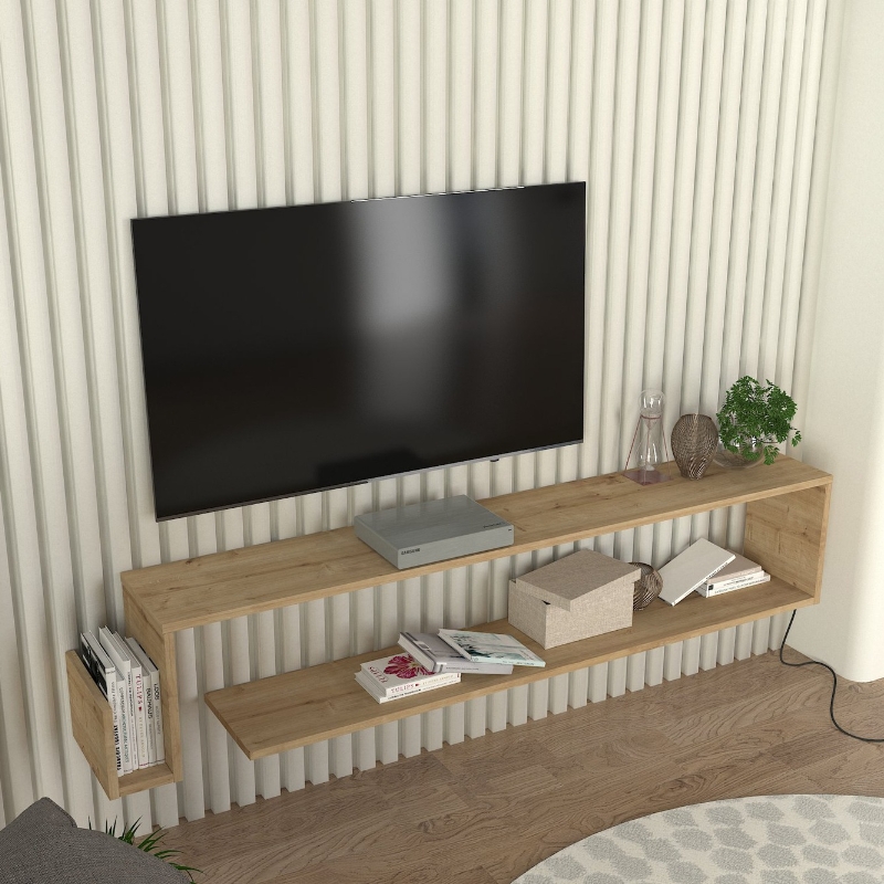 Έπιπλο τηλεόρασης επιτοίχιο Regnar Megapap χρώμα sapphire oak 168,6x25x31,8εκ. Έπιπλο τηλεόρασης επιτοίχιο Regnar Megapap χρώμα sapphire oak 168,6x25x31,8εκ.