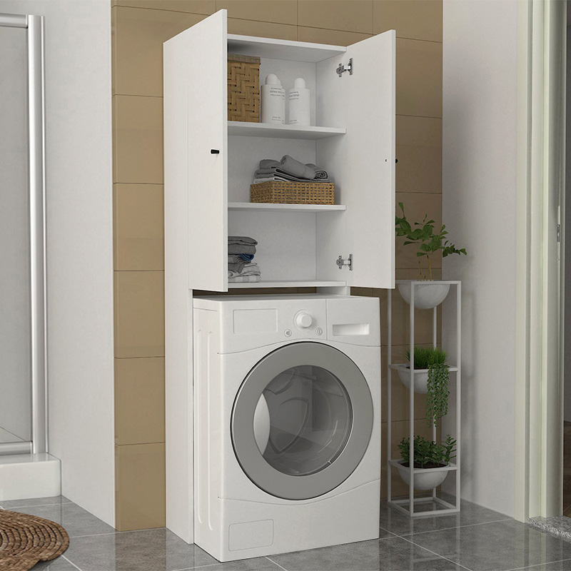 Έπιπλο πλυντηρίου Romme Megapap χρώμα λευκό 65×27,1×180εκ. Έπιπλο πλυντηρίου Romme Megapap χρώμα λευκό 65×27,1×180εκ.