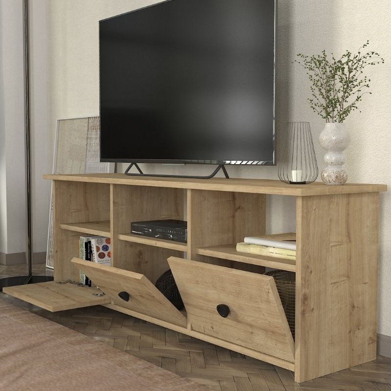 Έπιπλο τηλεόρασης Mahen Megapap χρώμα sapphire oak 140x35x49,8εκ. Έπιπλο τηλεόρασης Mahen Megapap χρώμα sapphire oak 140x35x49,8εκ.