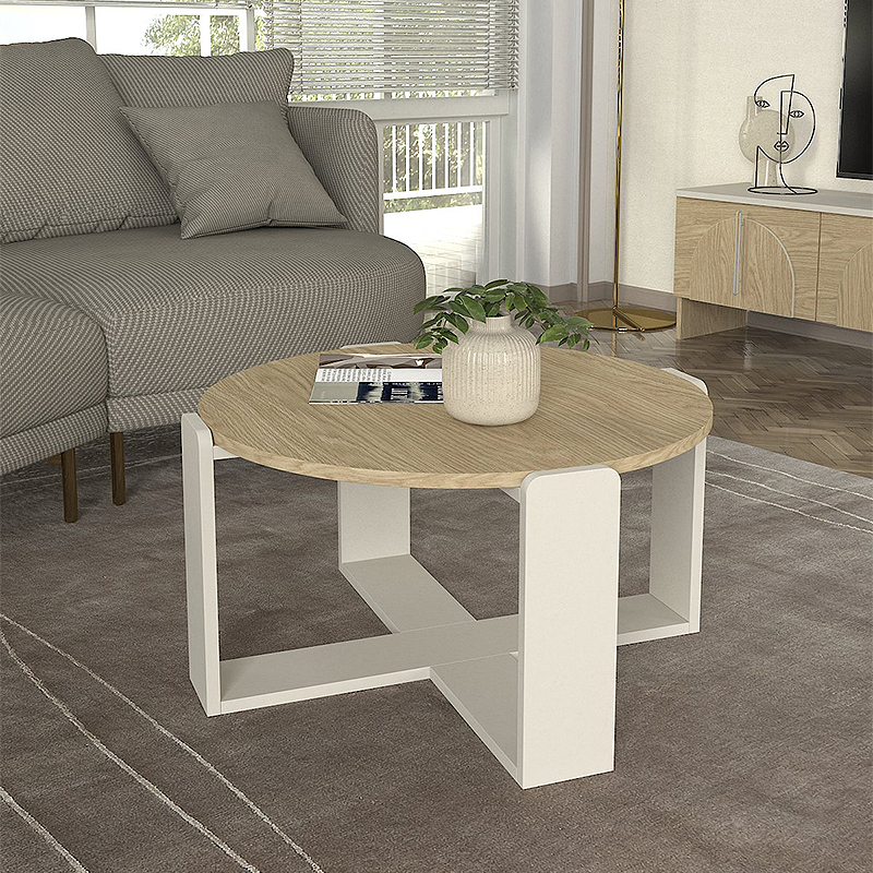 Τραπεζάκι σαλονιού Rebel Megapap χρώμα rota oak – sandstone Ø70×38εκ. Τραπεζάκι σαλονιού Rebel Megapap χρώμα rota oak – sandstone Ø70×38εκ.