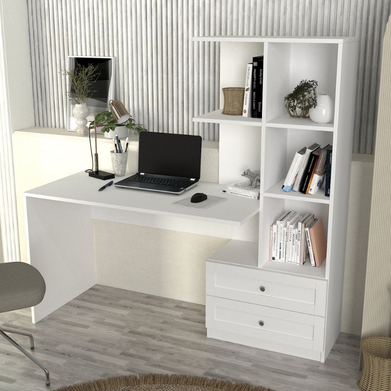 Γραφείο εργασίας Mantra Megapap χρώμα ανθρακί 150x60x152εκ.