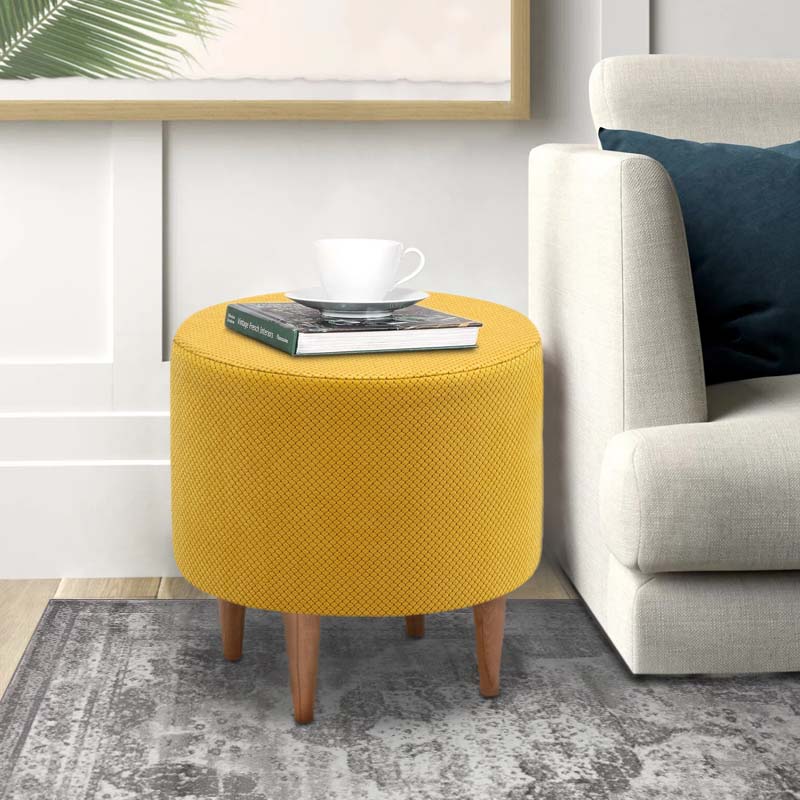 Σκαμπώ Fidik Megapap υφασμάτινο χρώμα μουσταρδί 40x40x40εκ. Σκαμπώ Fidik Megapap υφασμάτινο χρώμα μουσταρδί 40x40x40εκ.