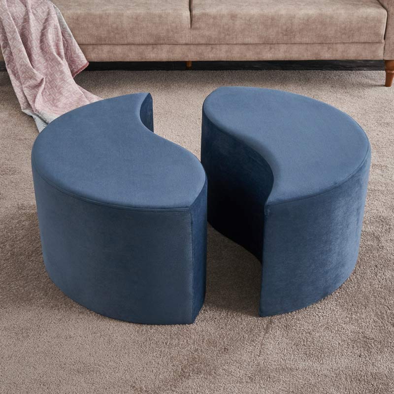 Σκαμπώ Alis Megapap βελούδινο χρώμα μπλε 80x80x40εκ. Σκαμπώ Alis Megapap βελούδινο χρώμα μπλε 80x80x40εκ.