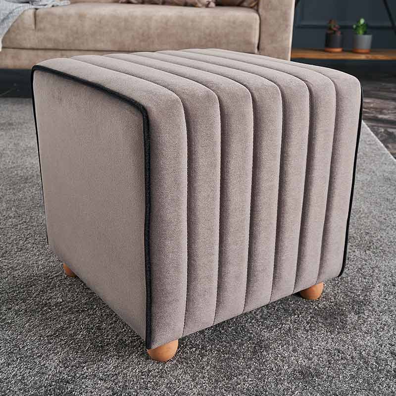 Σκαμπώ Mona Megapap βελούδινο χρώμα γκρι 40x40x40εκ. Σκαμπώ Mona Megapap βελούδινο χρώμα γκρι 40x40x40εκ.