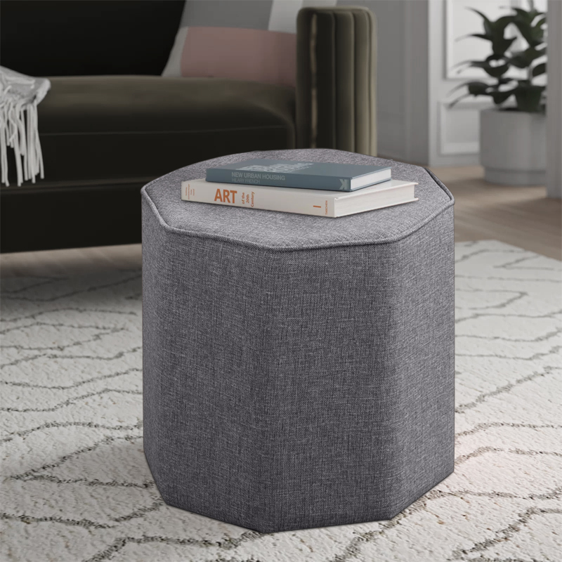 Σκαμπώ Hexa Megapap υφασμάτινο χρώμα γκρι 40x40x42εκ. Σκαμπώ Hexa Megapap υφασμάτινο χρώμα γκρι 40x40x42εκ.