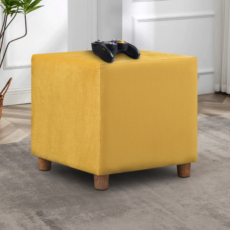 Σκαμπώ Daisy Megapap υφασμάτινο χρώμα κίτρινο 40x40x40εκ. Σκαμπώ Daisy Megapap υφασμάτινο χρώμα κίτρινο 40x40x40εκ.