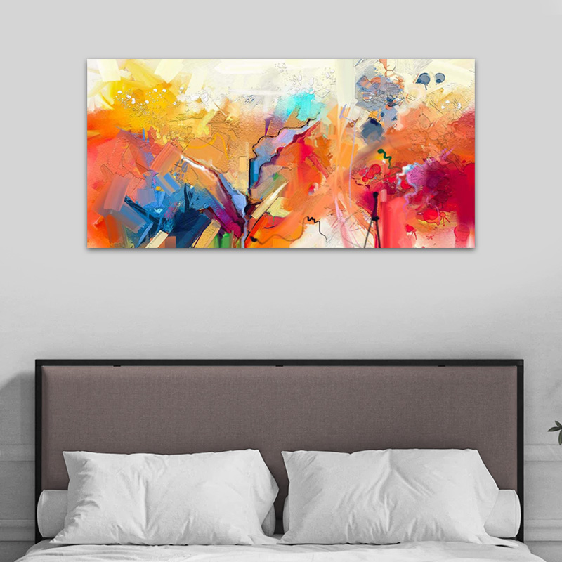 Πίνακας σε καμβά “Abstract Colors” Megapap ψηφιακής εκτύπωσης 120x50x3εκ.