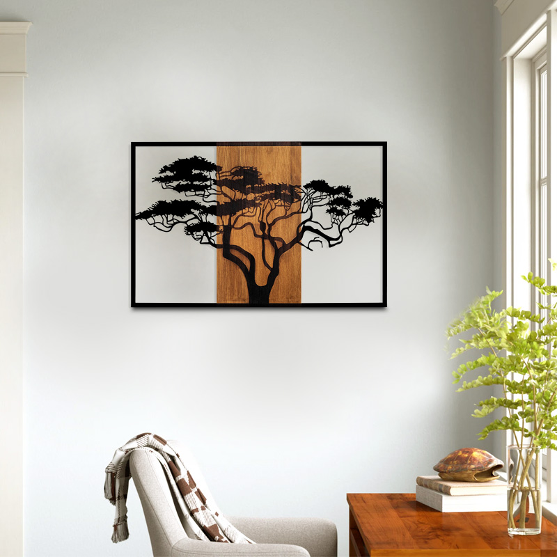Διακοσμητικό τοίχου Acacia Tree Megapap ξύλινο – μεταλλικό χρώμα καρυδί – μαύρο 90x3x58εκ. Διακοσμητικό τοίχου Acacia Tree Megapap ξύλινο – μεταλλικό χρώμα καρυδί – μαύρο 90x3x58εκ.