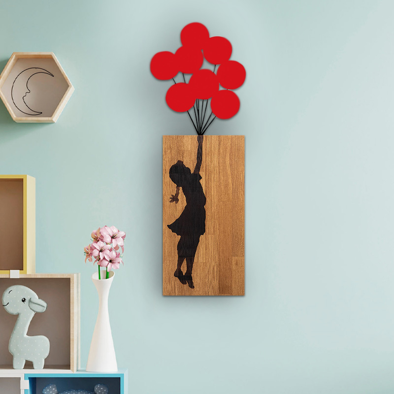 Διακοσμητικό τοίχου Girl with Balloons Megapap ξύλινο – μεταλλικό χρώμα καρυδί – κόκκινο 36x3x100εκ. Διακοσμητικό τοίχου Girl with Balloons Megapap ξύλινο – μεταλλικό χρώμα καρυδί – κόκκινο 36x3x100εκ.