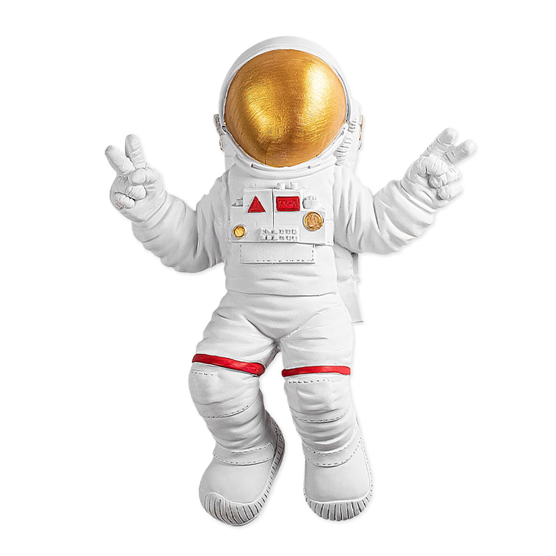 Διακοσμητικό τοίχου Astronaut Megapap πολυεστερικό χρώμα λευκό – χρυσό 35x10x47εκ. Διακοσμητικό τοίχου Astronaut Megapap πολυεστερικό χρώμα λευκό – χρυσό 35x10x47εκ.