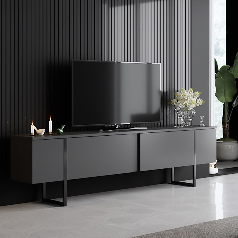 Έπιπλο τηλεόρασης Luxe Megapap χρώμα ανθρακί 180x30x50εκ. Έπιπλο τηλεόρασης Luxe Megapap χρώμα ανθρακί 180x30x50εκ.