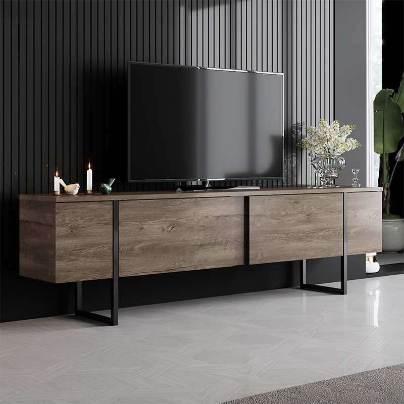 Έπιπλο τηλεόρασης Luxe Megapap χρώμα καρυδί 180x30x50εκ. Έπιπλο τηλεόρασης Luxe Megapap χρώμα καρυδί 180x30x50εκ.