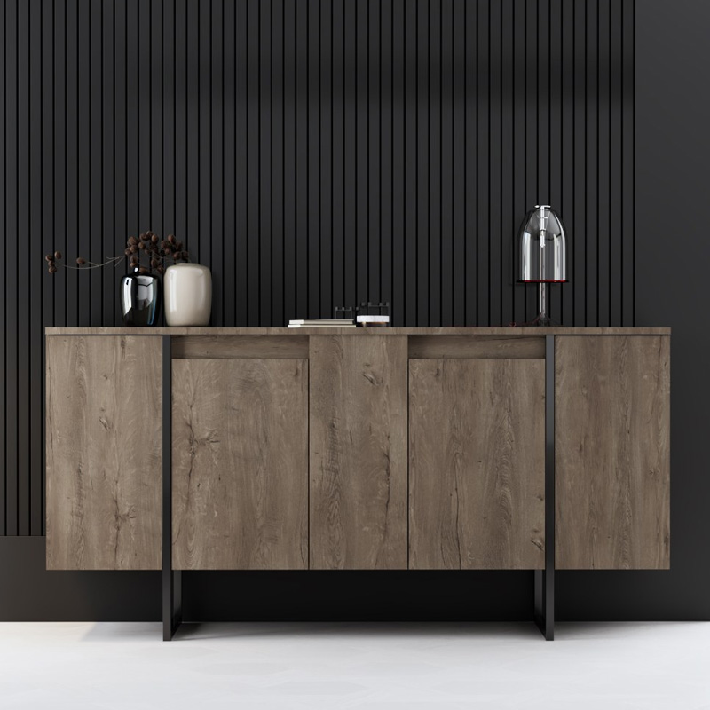 Μπουφές Luxe Megapap χρώμα καρυδί 160x35x80εκ. Μπουφές Luxe Megapap χρώμα καρυδί 160x35x80εκ.