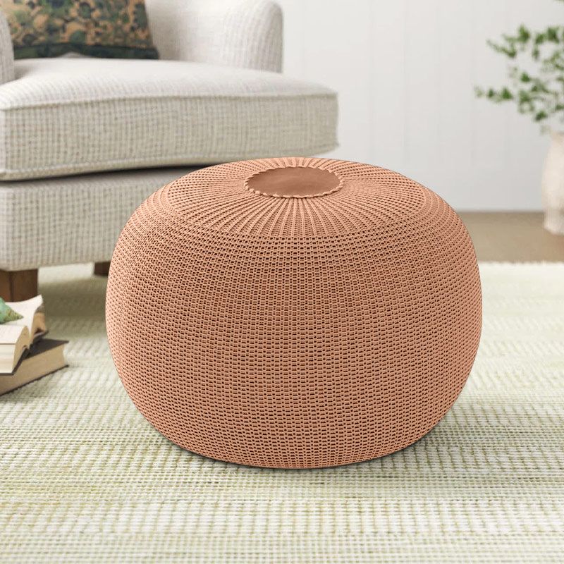 Σκαμπό – Πουφ Knit Megapap πλεκτό χρώμα cinnamon Φ47×35εκ. Σκαμπό – Πουφ Knit Megapap πλεκτό χρώμα cinnamon Φ47×35εκ.