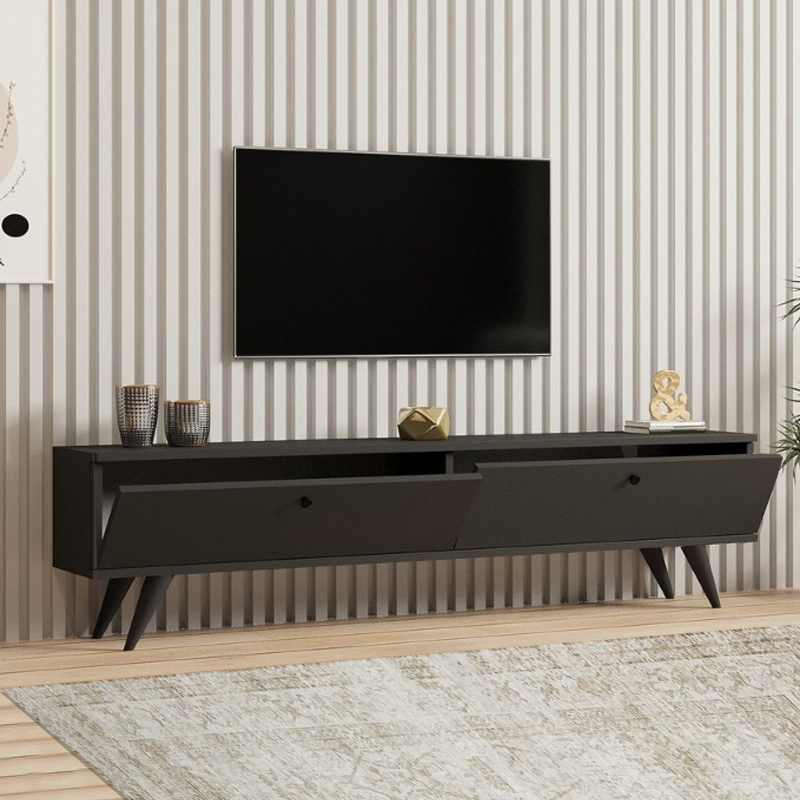 Έπιπλο τηλεόρασης Paris Megapap χρώμα ανθρακί 160x25x35εκ. Έπιπλο τηλεόρασης Paris Megapap χρώμα ανθρακί 160x25x35εκ.