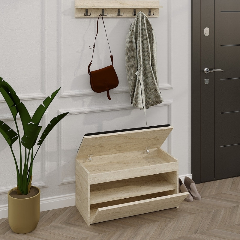 Έπιπλο εισόδου Boby Megapap χρώμα travertine 80x35x42εκ. Έπιπλο εισόδου Boby Megapap χρώμα travertine 80x35x42εκ.