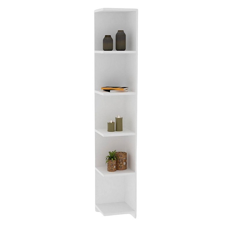 Βιβλιοθήκη γωνιακή Ravella Megapap χρώμα λευκό 25x25x160εκ. Βιβλιοθήκη γωνιακή Ravella Megapap χρώμα λευκό 25x25x160εκ.