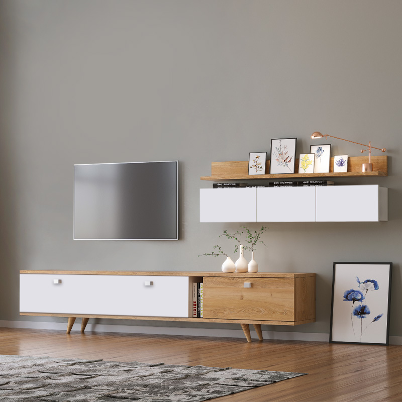 Σύνθεση τηλεόρασης Hera Megapap χρώμα sapphire oak – λευκό 170x37x45εκ. Σύνθεση τηλεόρασης Hera Megapap χρώμα sapphire oak – λευκό 170x37x45εκ.