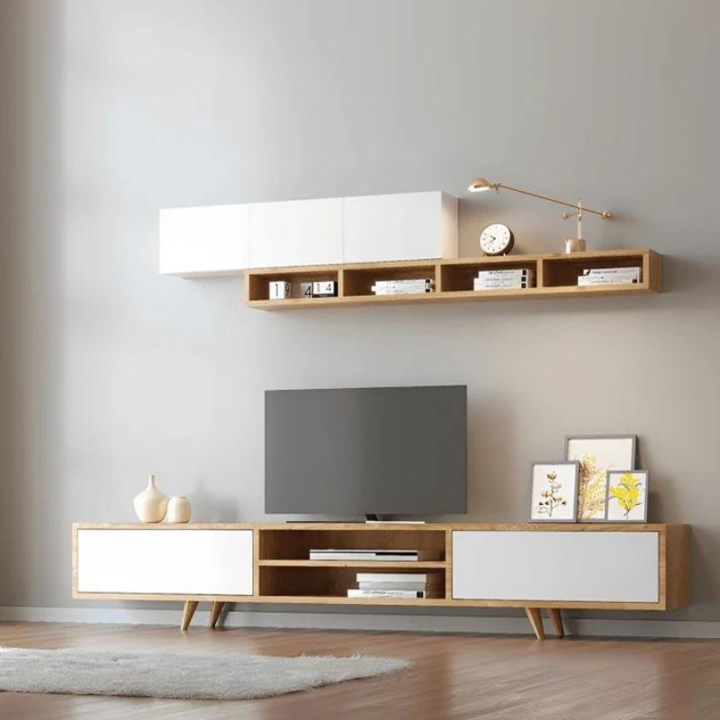 Σύνθεση τηλεόρασης Serine Megapap χρώμα λευκό – sapphire oak 170x37x45εκ. Σύνθεση τηλεόρασης Serine Megapap χρώμα λευκό – sapphire oak 170x37x45εκ.