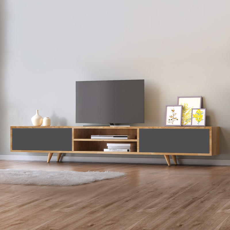 Έπιπλο τηλεόρασης Serine Megapap χρώμα sapphire oak – ανθρακί 170x37x45εκ. Έπιπλο τηλεόρασης Serine Megapap χρώμα sapphire oak – ανθρακί 170x37x45εκ.